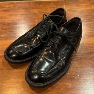 Kenneth Cole Reaction Lace Up Black Leather Shoe 4 1/2 D Dress Casual Wedding